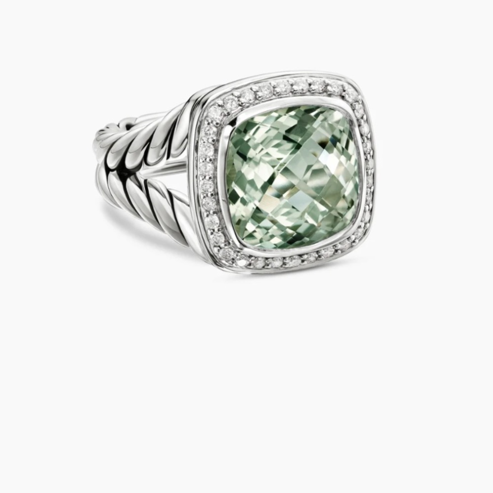 David Yurman Albion® Ring
Sterling Silver with Prasiolite and Diamonds, size 5.5